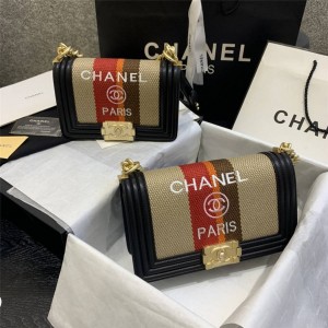 chanel美国官网香奈儿原单新款毛线编织刺绣徽标LOGO口盖包链条包