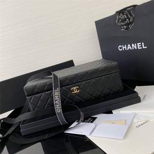 CHANEL官网香奈儿包包款式新款菱格羊皮首饰盒化妆木箱子手表箱