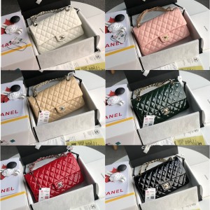 CHANEL官网香奈儿旗舰店漆皮Classics bags CF2.55口盖包链条包A01112