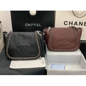 CHANEL香奈儿包包图片新款荔枝纹牛皮大号链条装饰单肩包94008