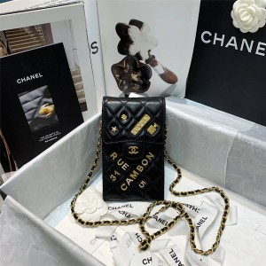 CHANEL香奈儿正品官网新款徽章链条手机包AP2164/81098