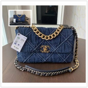 CHANEL香奈儿AS1160 AS1161 丹宁牛仔布19bag口盖包