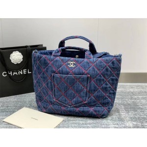 CHANEL香奈儿AS3312 丹宁牛仔布购物袋tote包