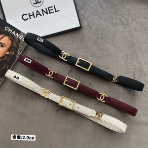 CHANEL香奈儿中国官网皮带顶级奢侈品网站三段式真皮双C针扣2.0CM腰带