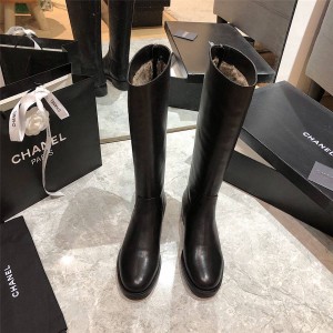 CHANEL香奈儿官网女鞋品牌新款女靴中高筒真皮经典骑士靴长靴