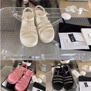 CHANEL官网香奈儿官方旗舰店新款鞋子链条凉鞋G37140